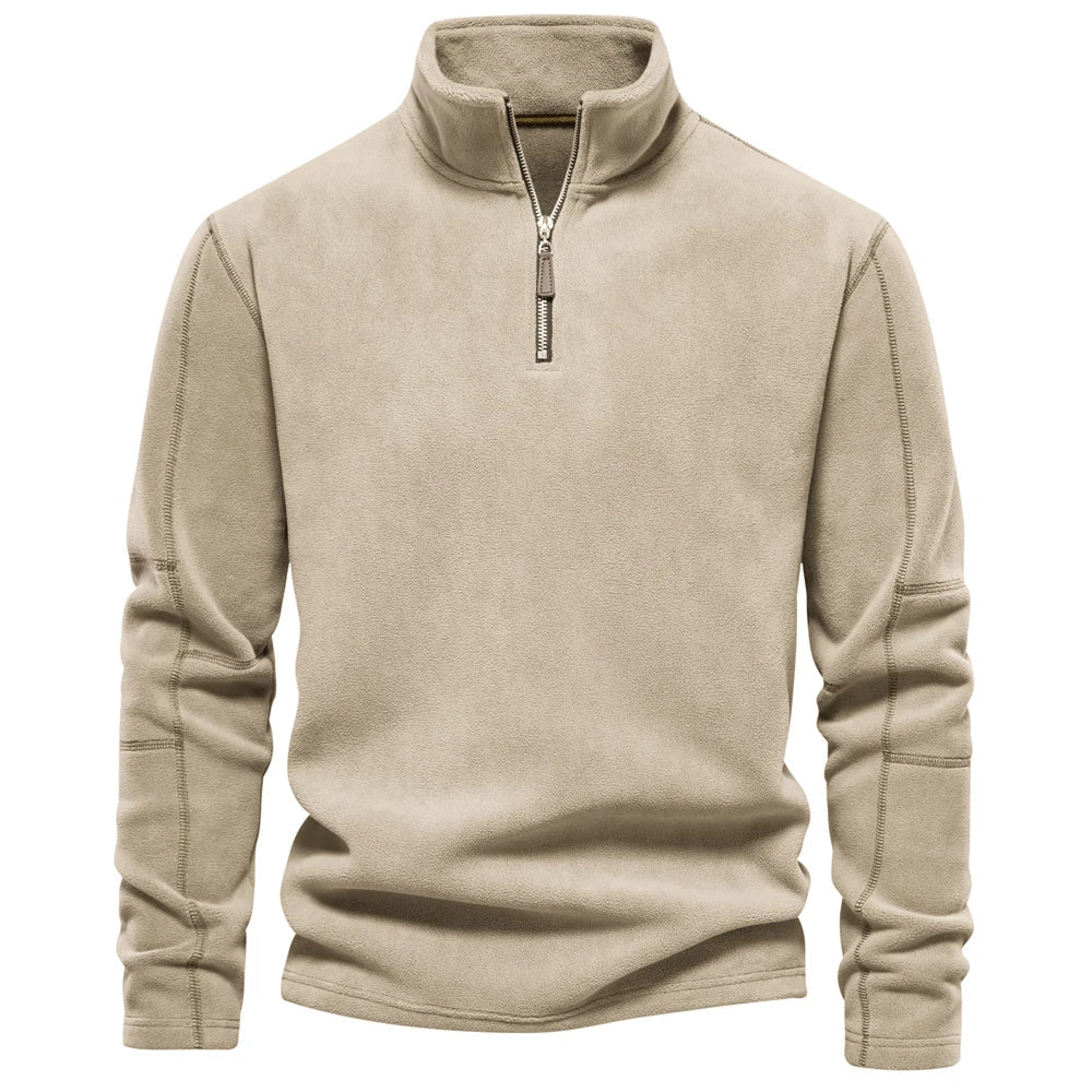 Levoire | Pull À Col Zip En Laine À Manches Longues Beige