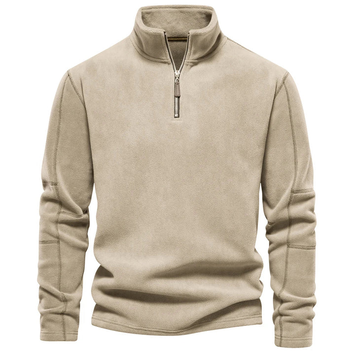 Levoire | Pull À Col Zip En Laine À Manches Longues Beige