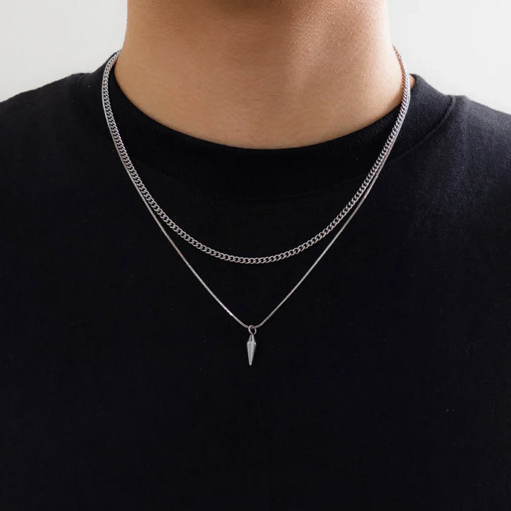 Levoire | 2 Chaînes Punk En Inox Argent