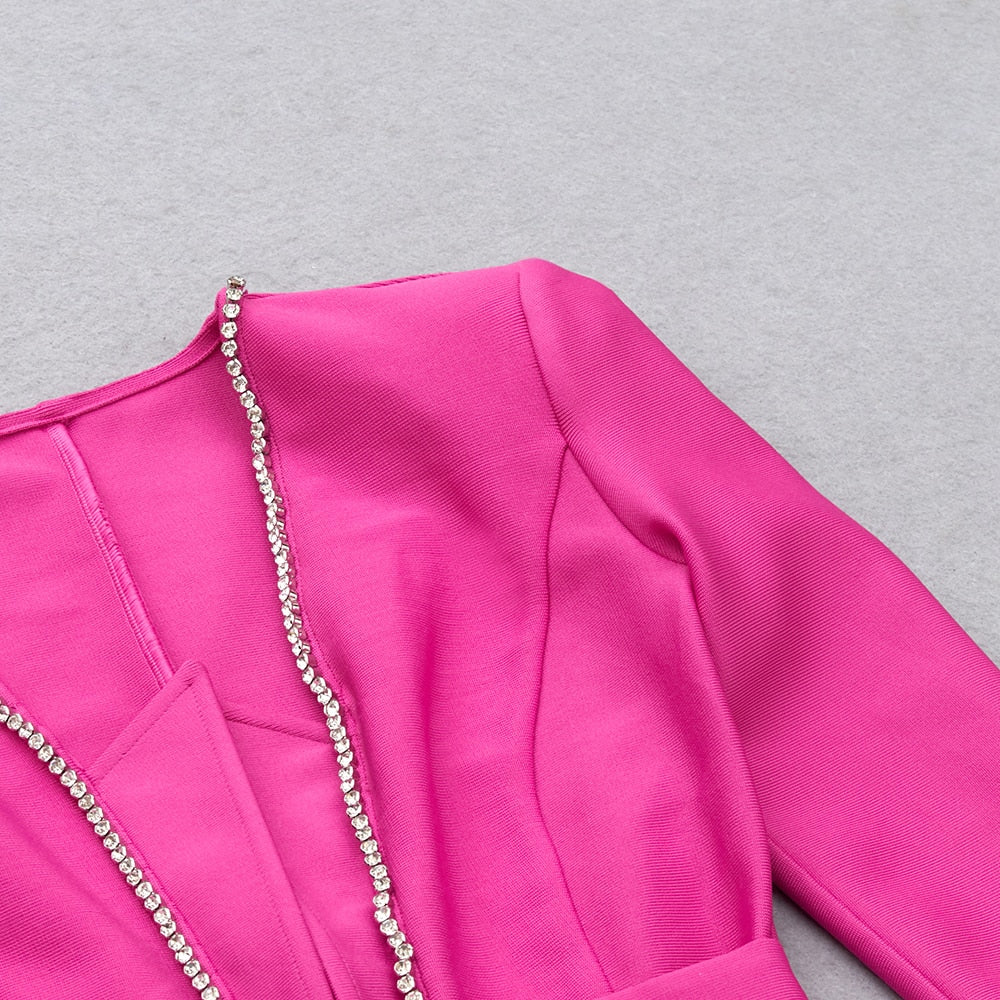 Levoire | Robe Bodycon Mini À Manches Longues Et Col V Froncé