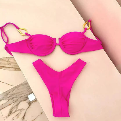 Levoire | Maillot De Bain Bikini Avec Décolleté Haut Rosa