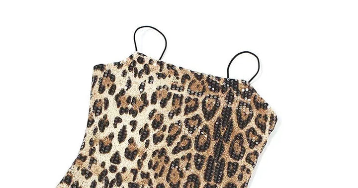 Levoire | Motif Léopard Paillettes Mini Robe