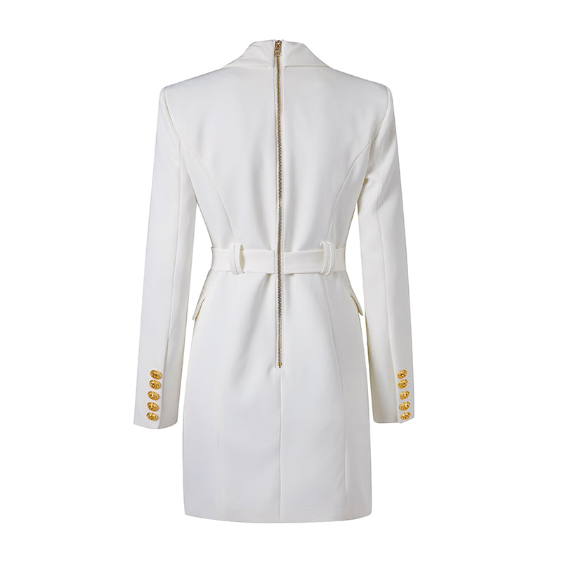Levoire | Robe Blazer Élégante Avec Ceinture Et Boutons Déclaration