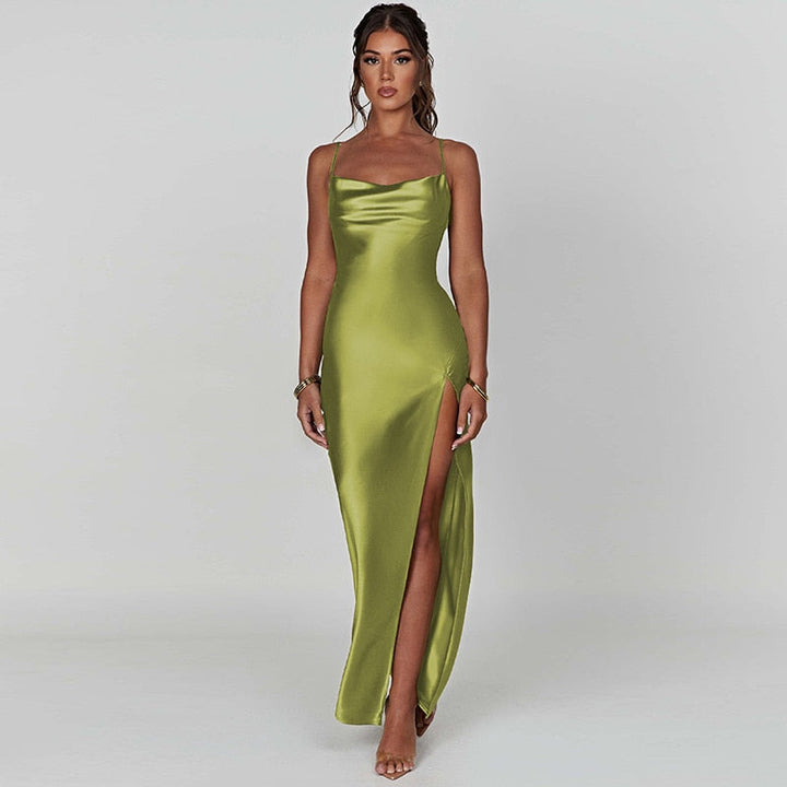 Levoire | Robe Longue Slim Sans Manches À Dos Nu