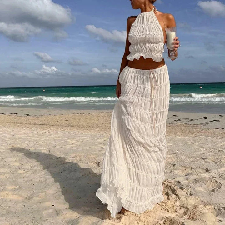 Levoire | Ensemble Avec Vêtements De Plage Avec Jupes Longues Blanc