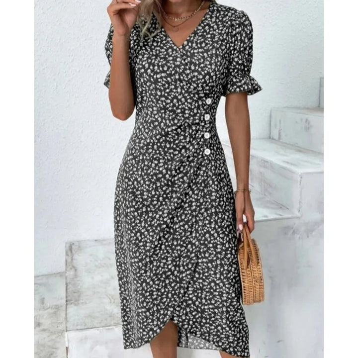 Levoire | Robe Enveloppante Blossom Noir