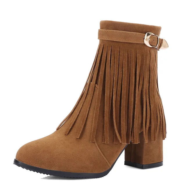 Levoire | Bottines Cowboy Avec Franges Braun 2