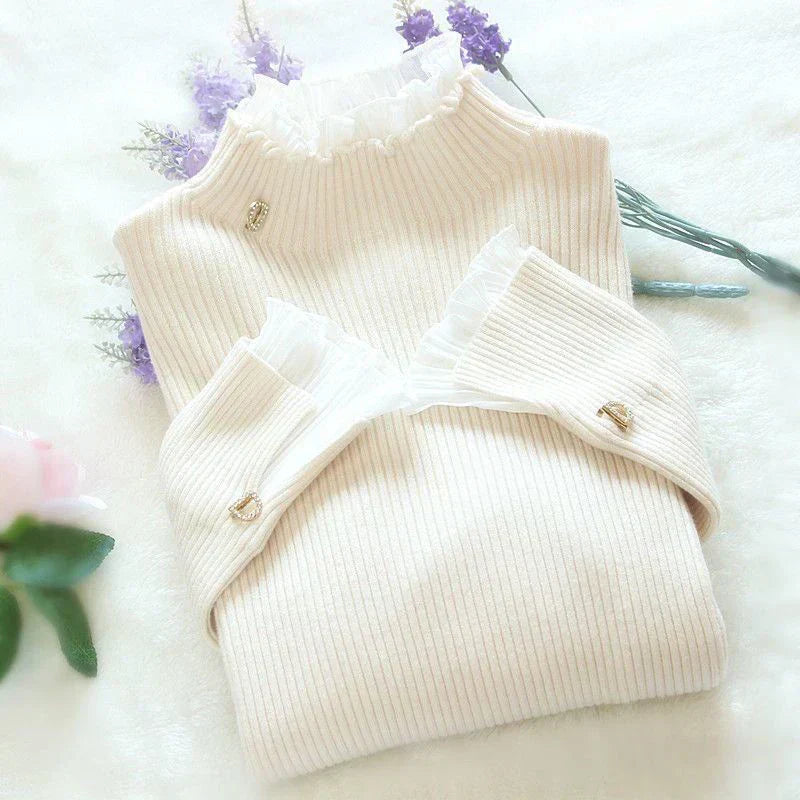 Levoire | Pull En Tricot Pour Femmes Avec Décolleté En V Beige