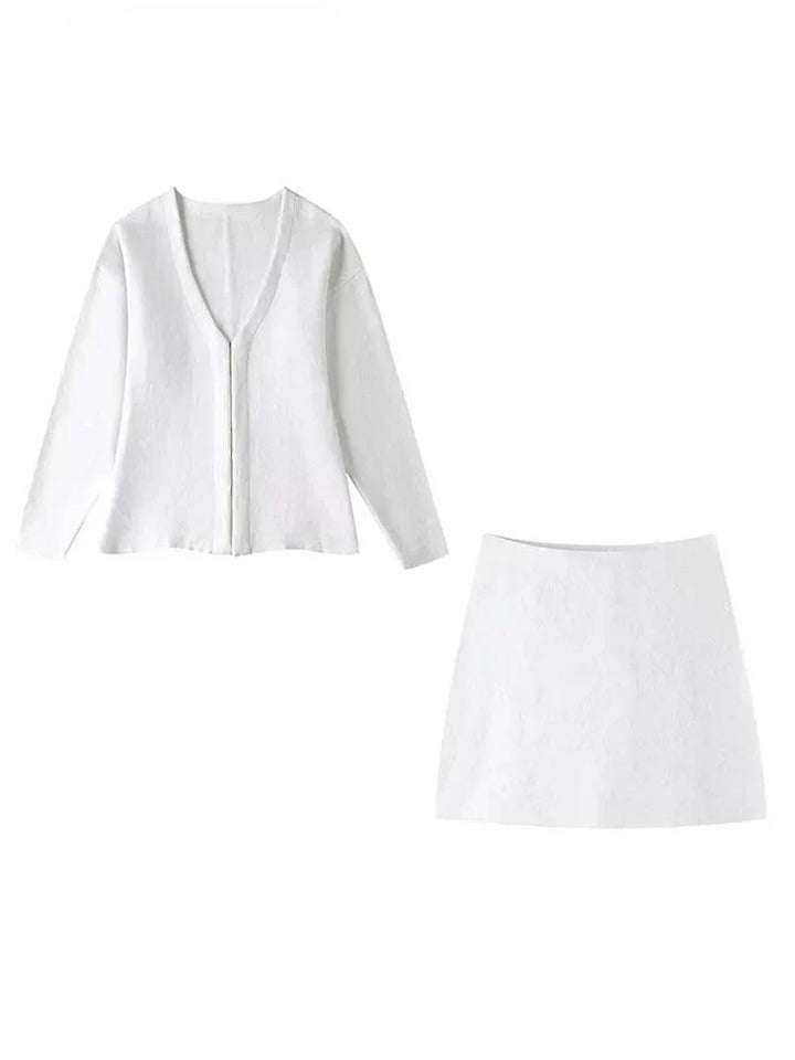 Levoire | Blazer Et Jupe Ensemble Deux Pièces Blanc
