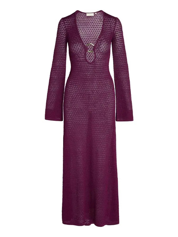 Levoire | Ouvert Démodé V-Decoupe Robes Maxi Lâches Sans Manches Fente Haute