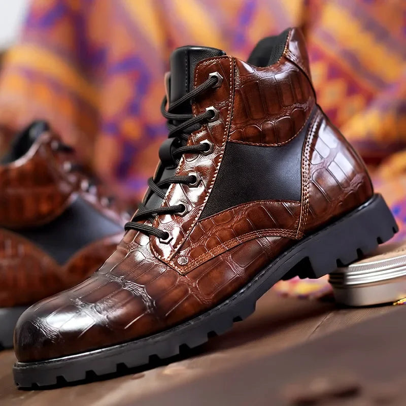 Levoire | Bottes Élégantes En Finition Croco