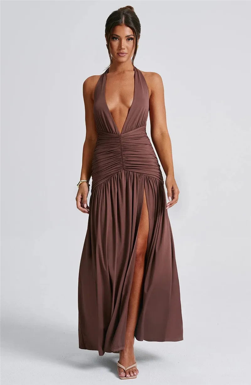 Levoire | Dos Nu Noyé V-Cuisse Haute Fente Maxi Robes