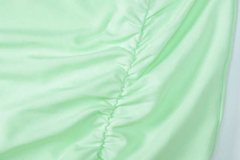 Levoire | Ensemble Jupe Minuscule Froncée À Manches En Maille Crop