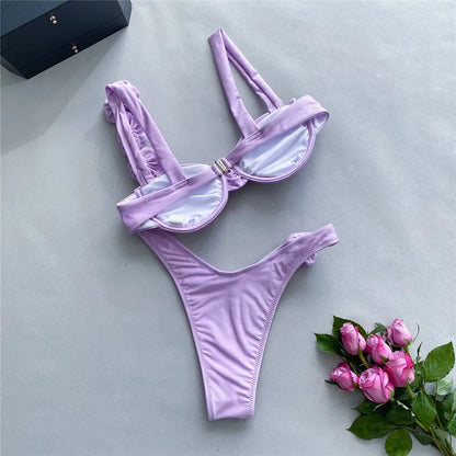 Levoire | Maillot De Bain Deux Pièces Avec Motif De Roses Élégant