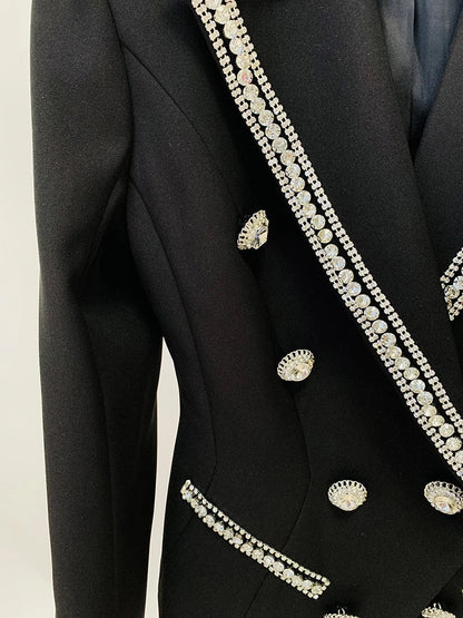 Levoire | Veste De Designer Diamants Cristal Perles Blazer Droite Pantalon