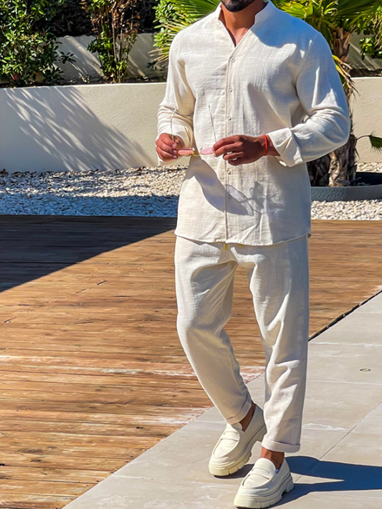 Levoire | Homme Chemise En Lin Détendue & Pantalon Cheville