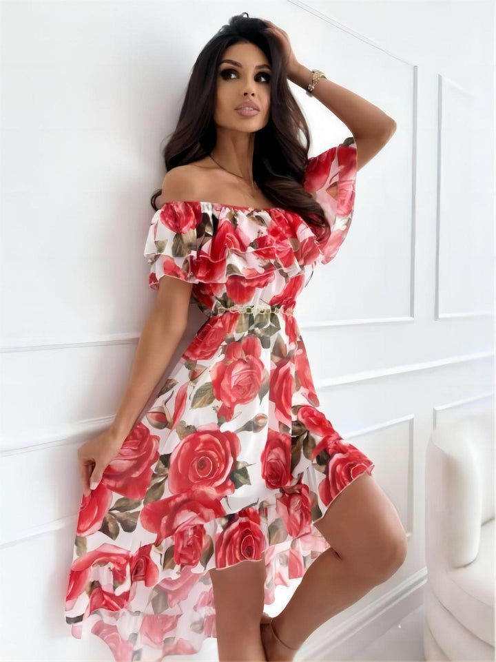Levoire | Robe Epaules Nues Flatteur Et Leger Rouge/Blanc Femmes