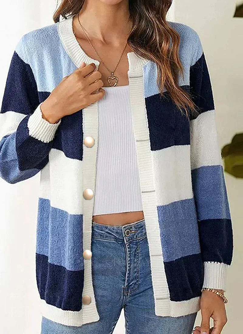 Levoire | Veste En Tricot Élégante Au Design Intemporel Bleu