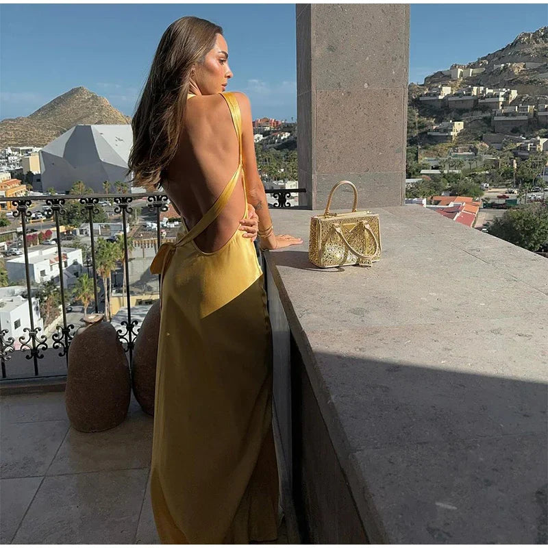 Levoire | Robe Maxi Sans Manches Jaune