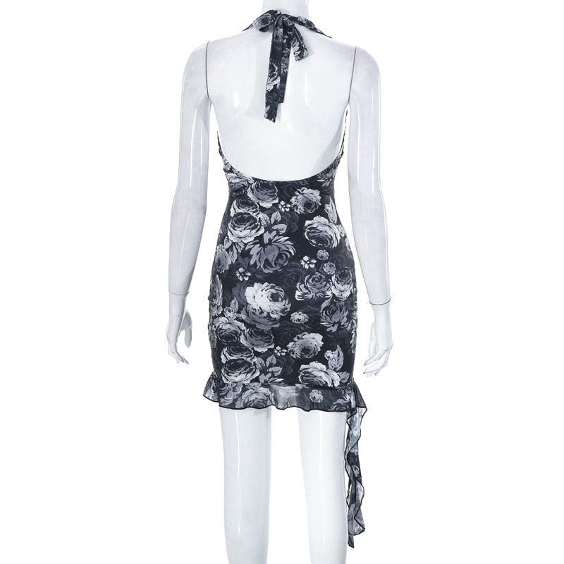Levoire | Design De Fleurs Robe Mini Bodycon