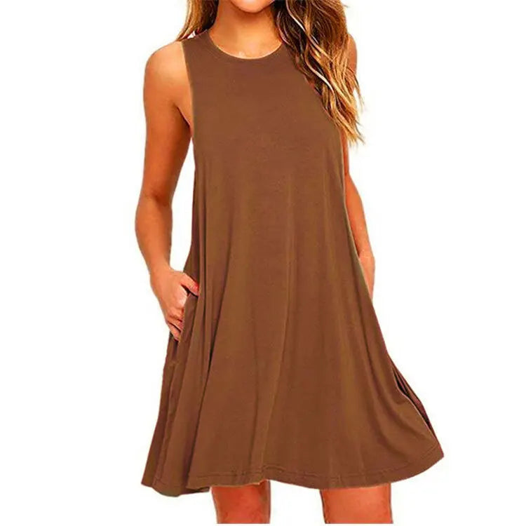 Levoire | Robe d'été casual swing pour femme Champagne