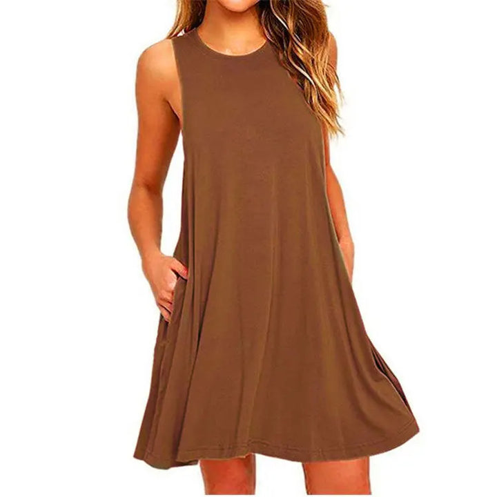 Levoire | Robe d'été casual swing pour femme Champagne