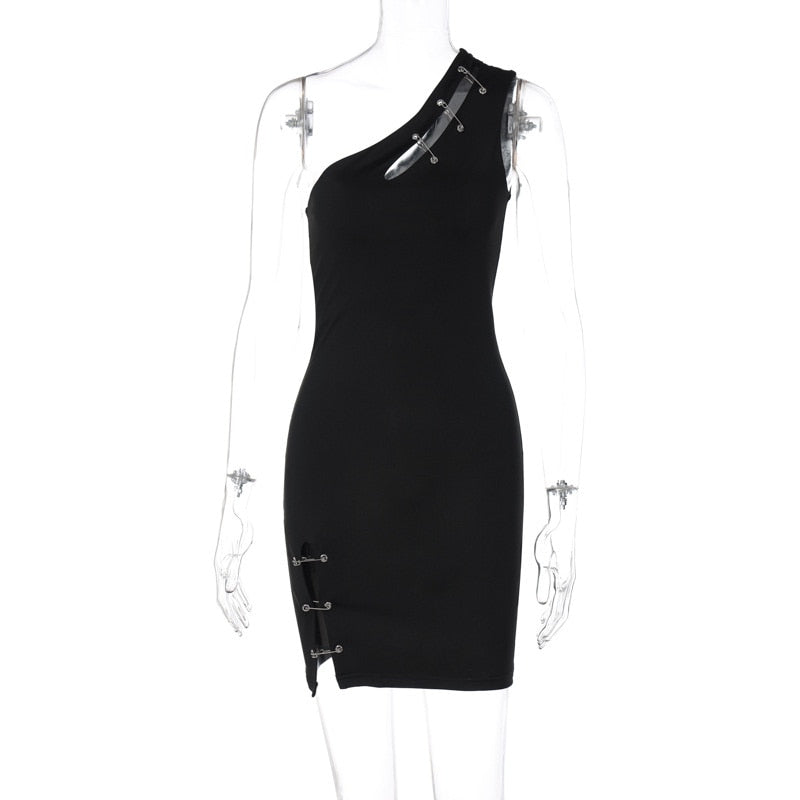 Levoire | Une Épaule Mini Robe Sans Manches