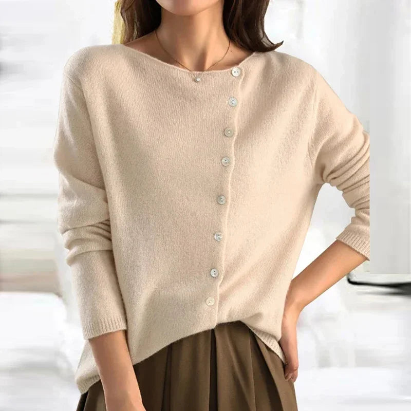 Levoire | Chemise À Boutons Asymétriques Beige (Rupture de stock rapide)