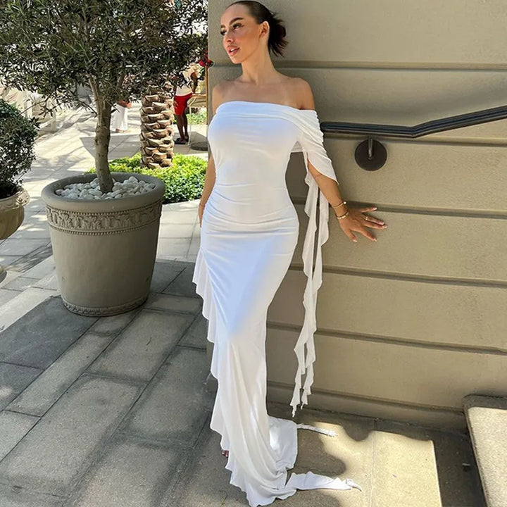 Levoire | Robes Maxi À Fente Haute Froncées