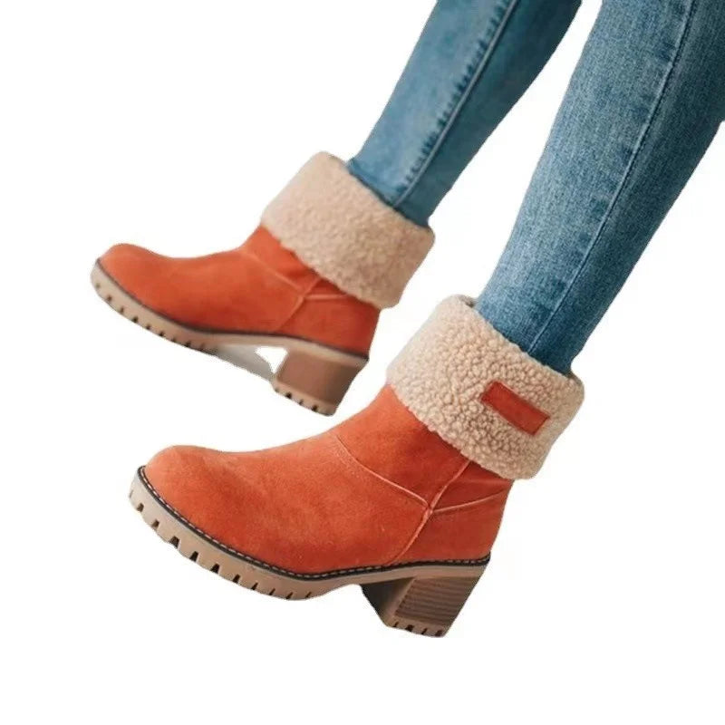 Levoire | Bottes D'Hiver Chaudes À Col Rabattable Orange