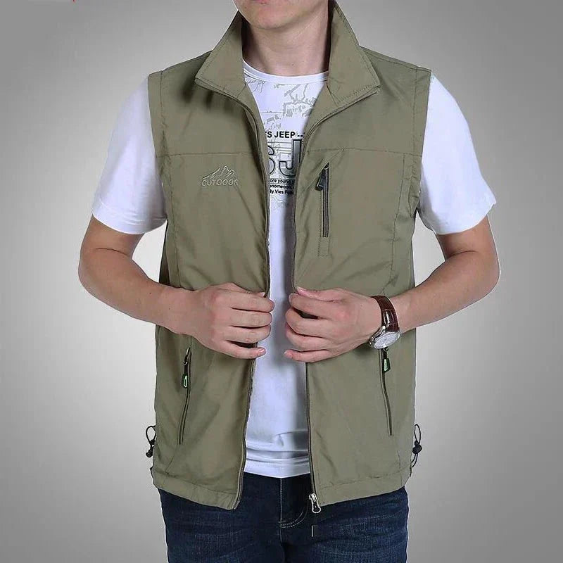Levoire | Gilet Décontracté D'Extérieur Pour Hommes Khaki