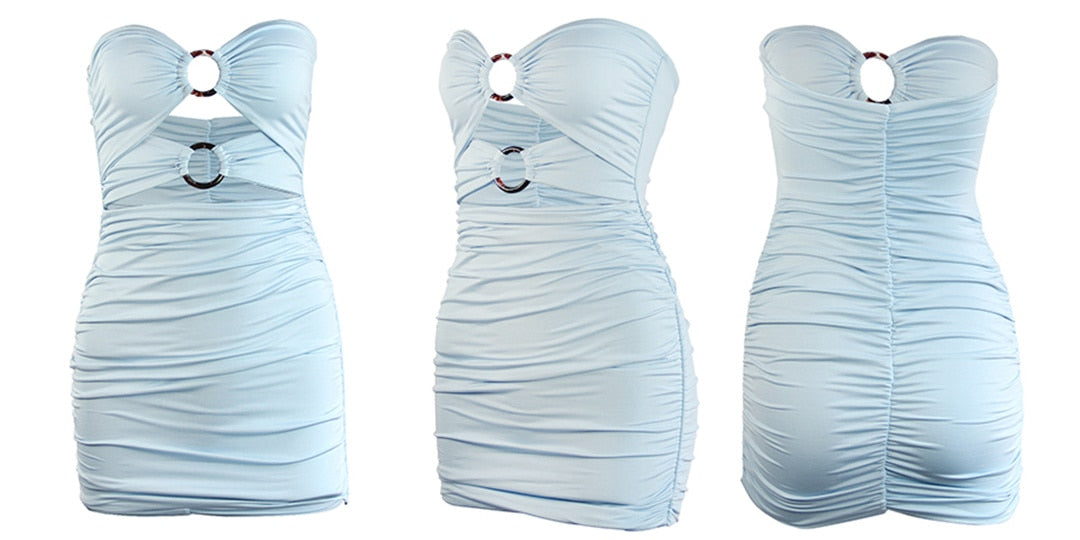 Levoire | Robe Mini À Taille Tube Creux Ruchée