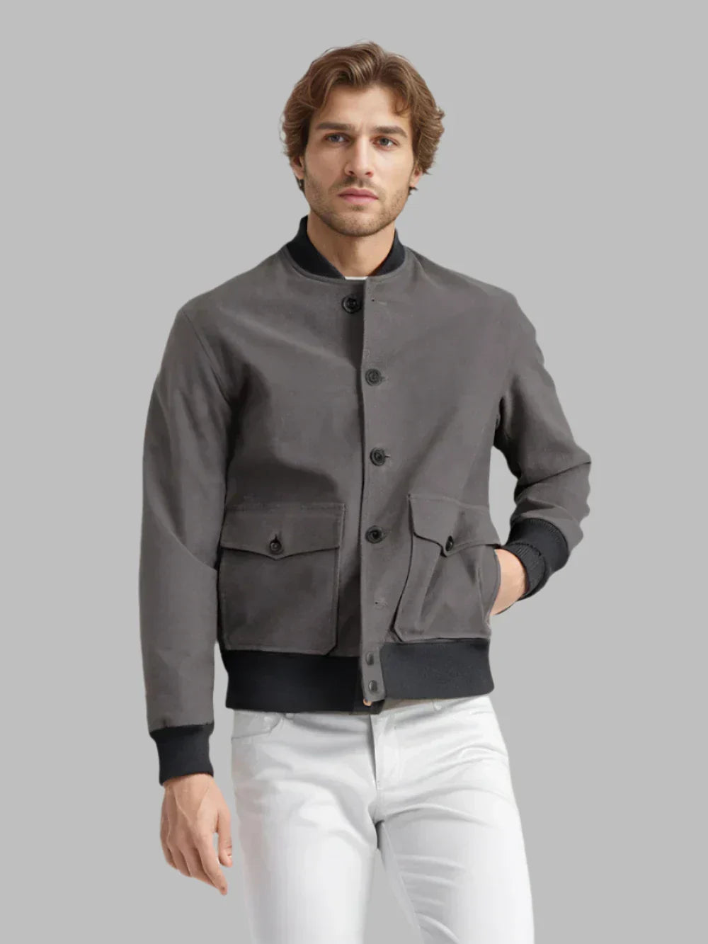 Levoire | Veste De Transition Matelassée Décontractée Pour Hommes Gris