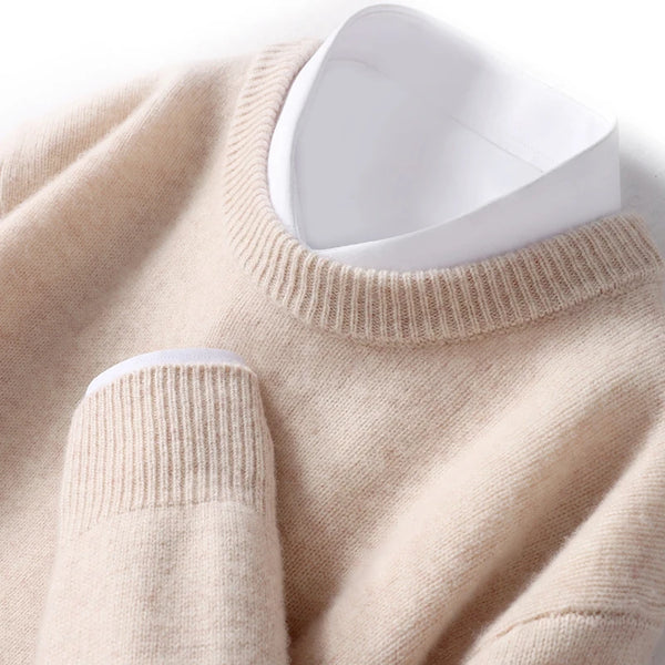 Levoire | Pull Homme Avec Un Design De Col Double Contemporain, Idéal Pour Les Occasions Décontractées Et Formelles Beige