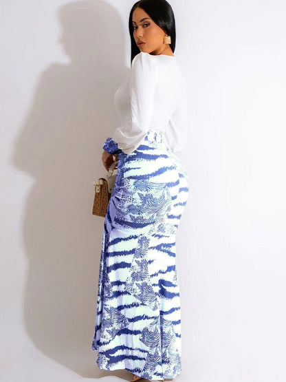 Levoire | Robe Maxi Dyp V-Glad Zebra