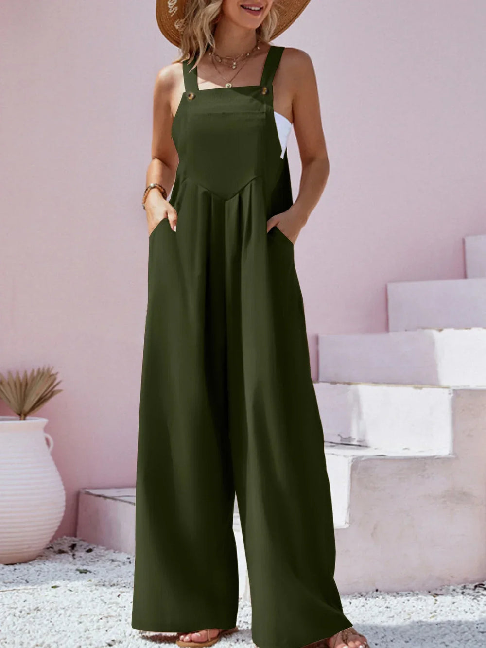 Levoire | Combinaison Avec Jambes Larges Style Vert armée