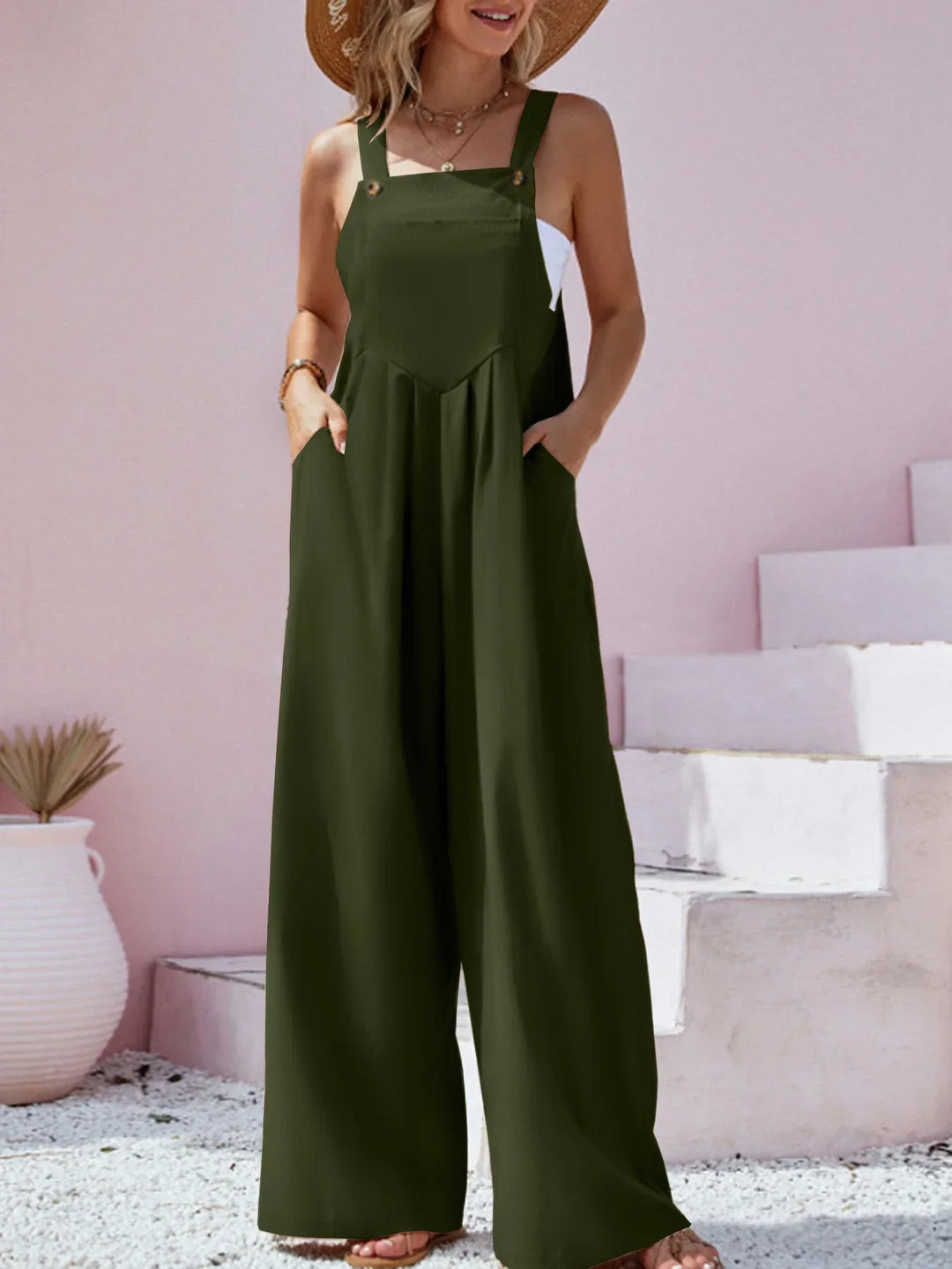 Levoire | Combinaison Avec Jambes Larges Style Vert armée