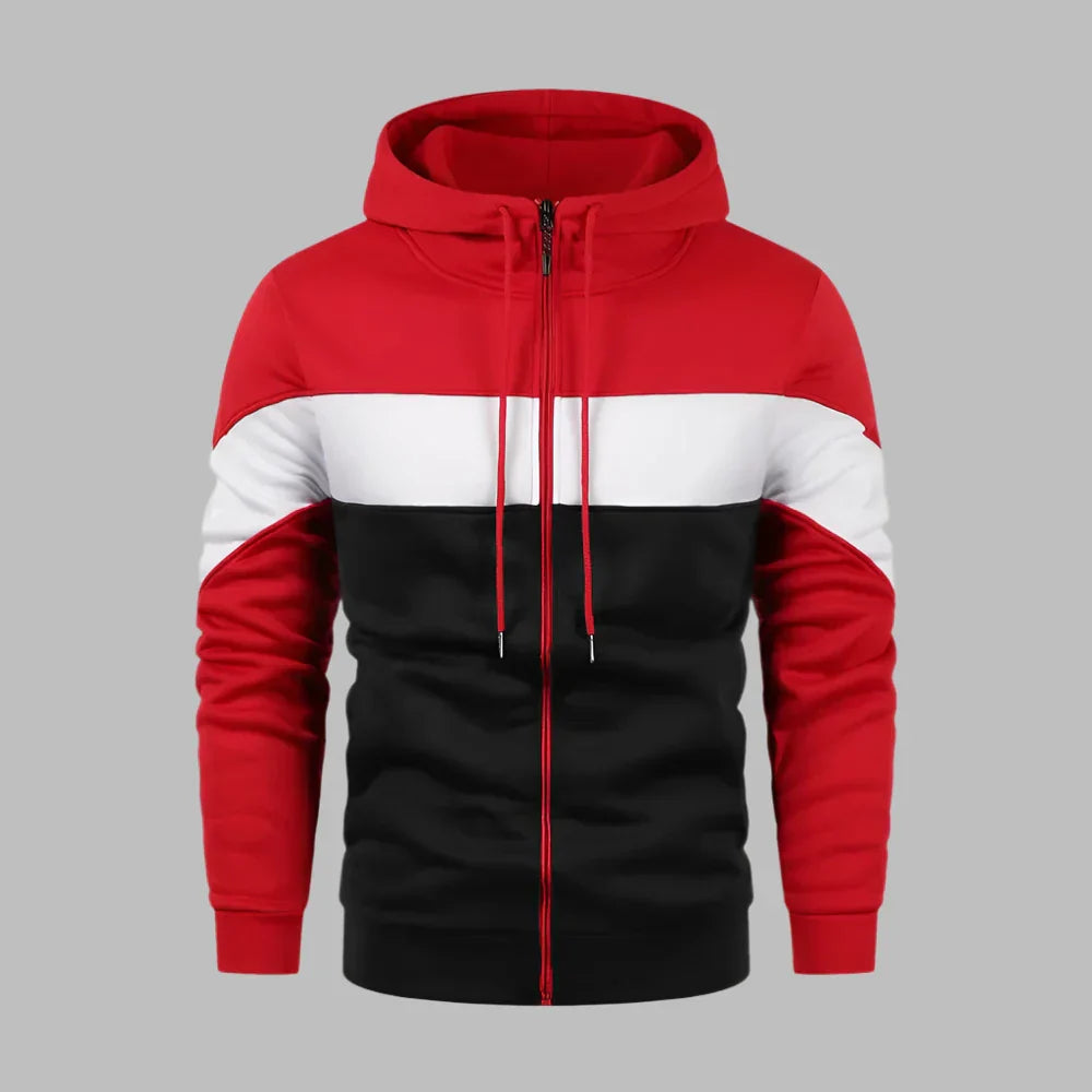 Levoire | Sweat À Capuche Confortable Pour Hommes Avec Fermeture Éclair Rot