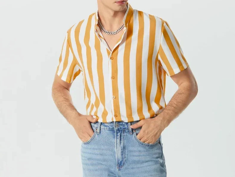 Levoire | Chemise D'Été Streetwear Pour Hommes Avec Col Montant