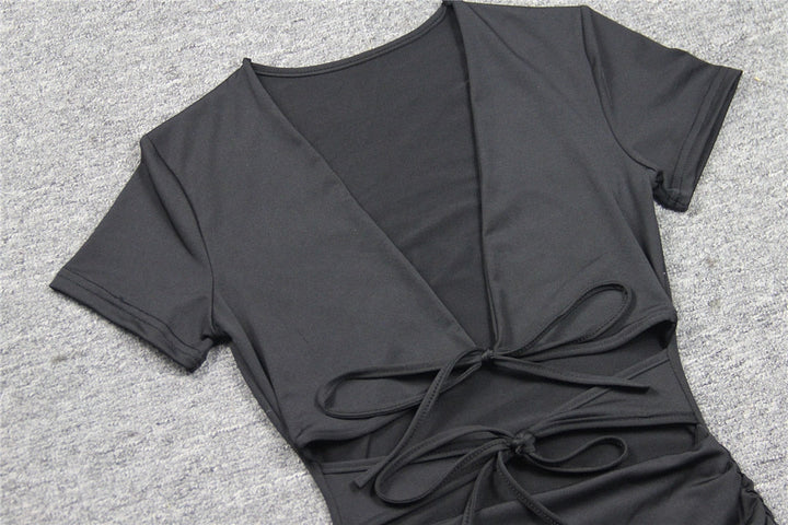Levoire | Dyp V-Mini Robe Sans Manches Ceinture Ajustable