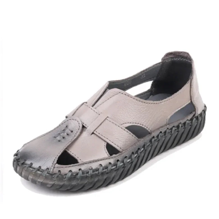 Levoire | Sandales Cuir Femme Été Rétro Gris