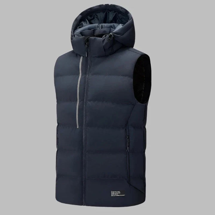 Levoire | Gilet Rembourré Intermédiaire Avec Capuche Pour Hommes Bleu foncé
