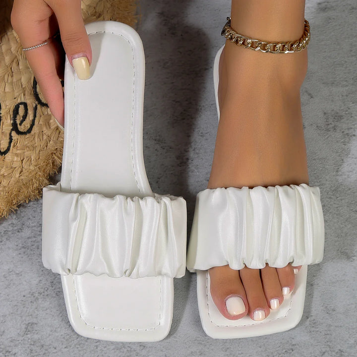 Levoire | Sandales Avec Plis Blanc