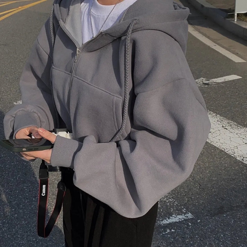 Levoire | Sweatshirts Oversize Avec Zipp Gris foncé