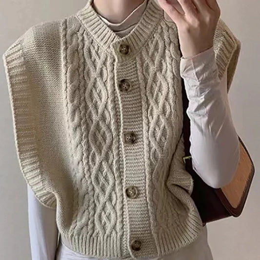 Levoire | Cardigan Sans Manches Pour Femme - Chaud Beige