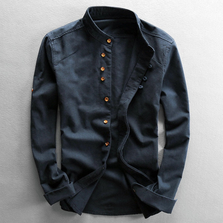 Levoire | Chemise Pour Hommes De Style Japonais Bleu marine