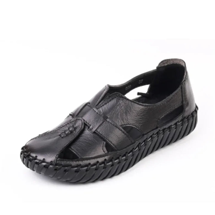 Levoire | Sandales Cuir Femme Été Rétro Noir