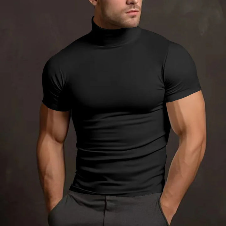 Levoire | T-Shirt Pour Hommes À Manches Courtes Ajusté Noir