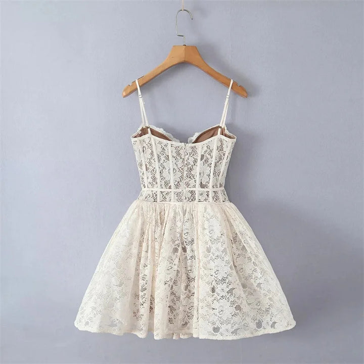 Levoire | Robe Mini En Dentelle De Récolte De Vin