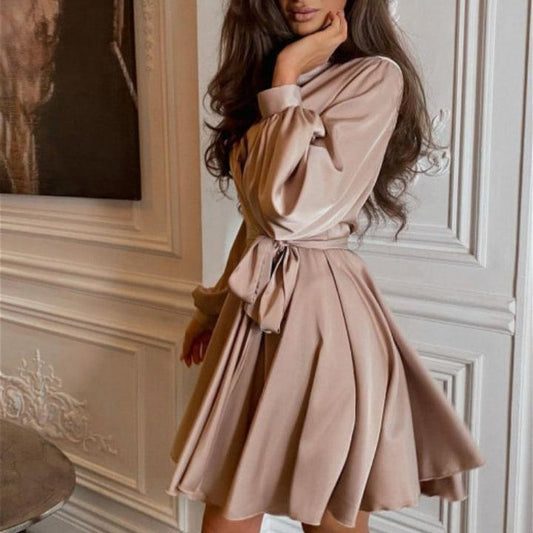 Levoire | Rento Manches Longues V Col Satin Robe